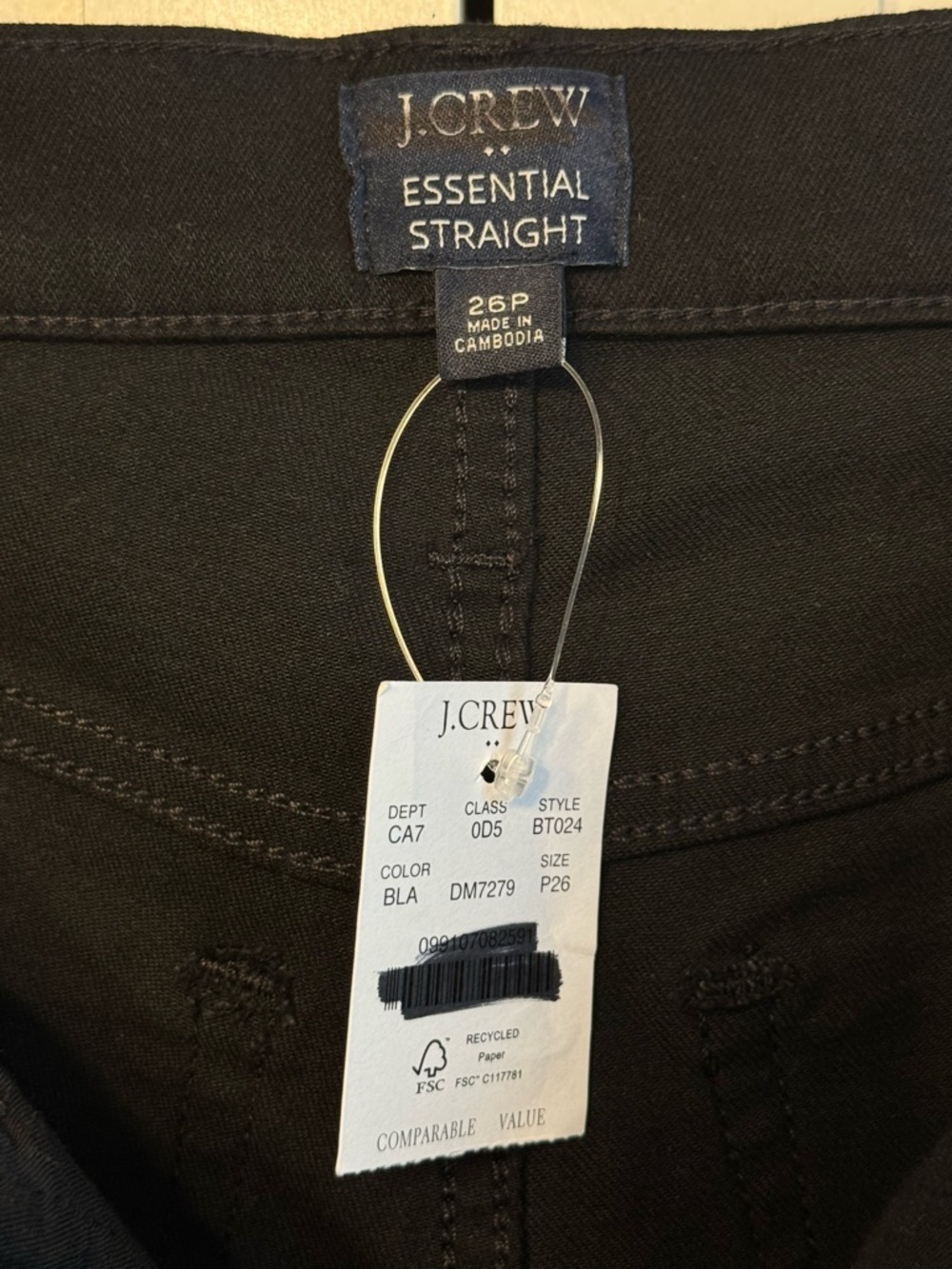J.Crew Factory Essential Straight Jean in All-Day Stretch in Black 26P Petite - Picture 5 of 5